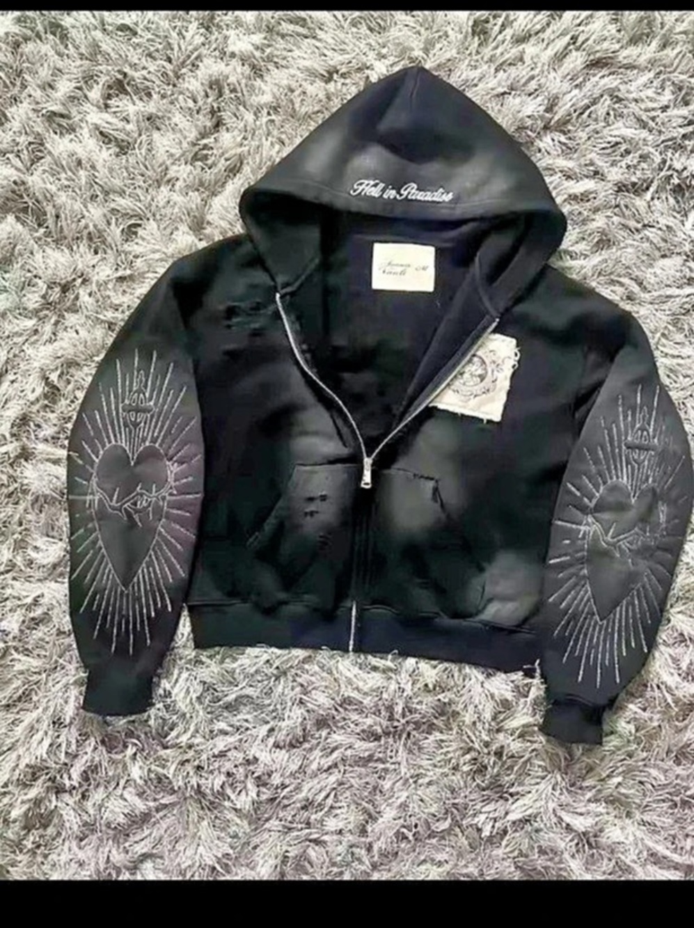 Black Hooded Bomber Jacket Like New